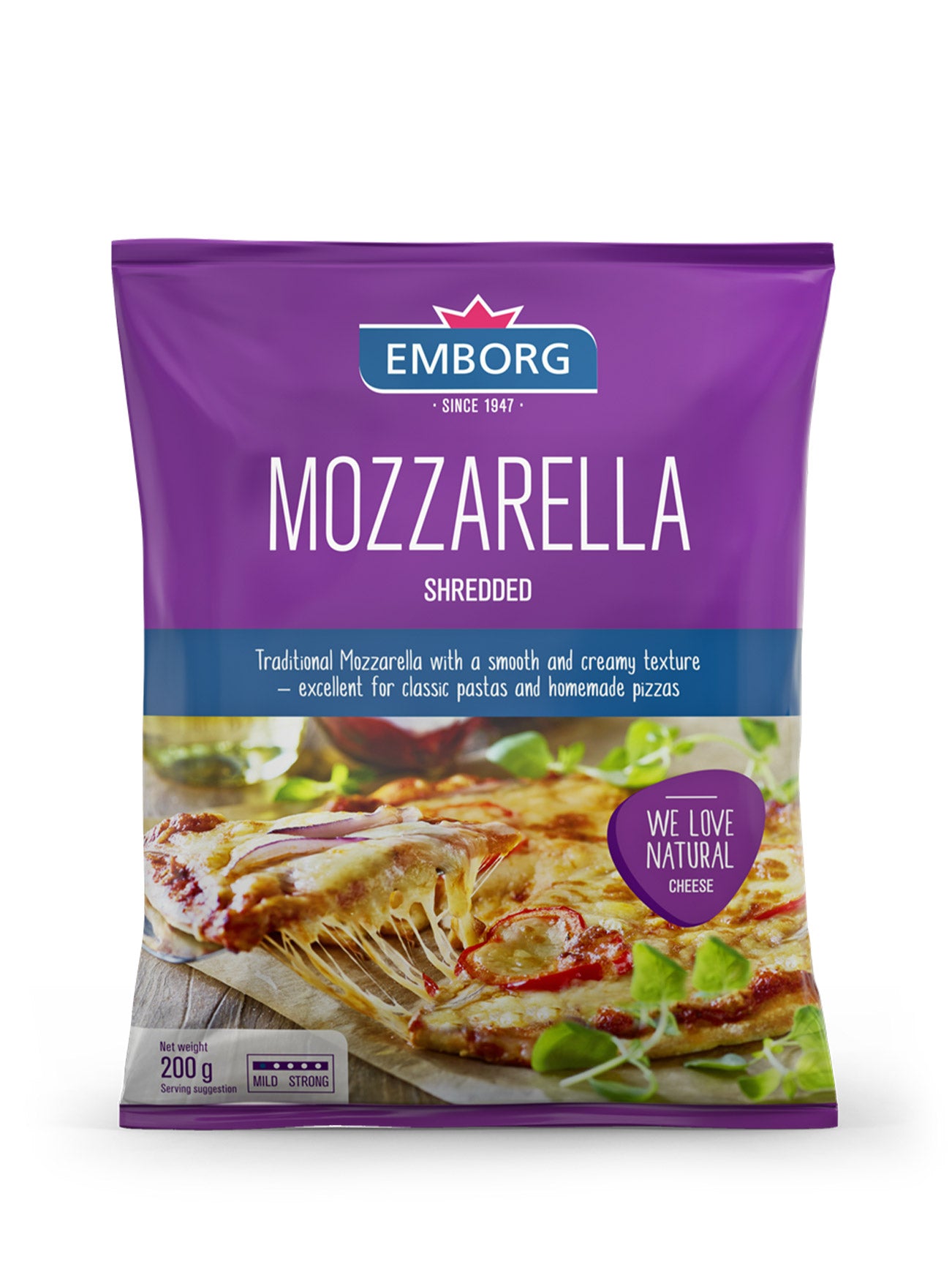EMBORG MOZZARELLA SHREDDED 200GM