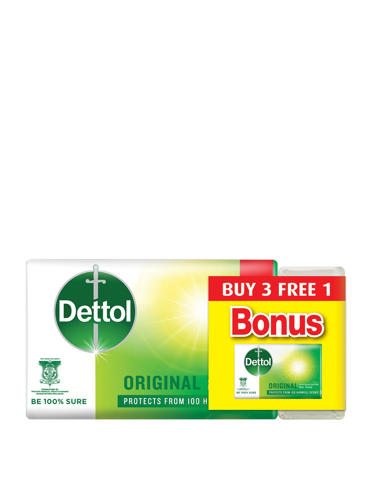 DETTOL BODY SOAP ORIGINAL 3+1X105G